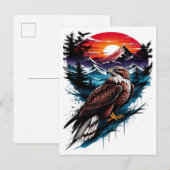 Eagle in the mountain uitnodiging briefkaart (Voorkant / Achterkant)