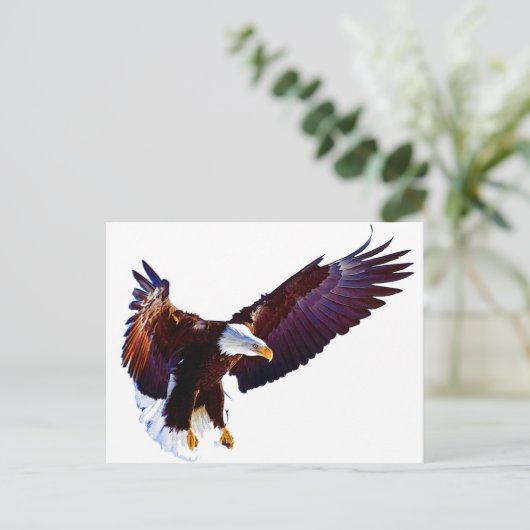 Eagle in vlucht briefkaart (Staand voorkant)