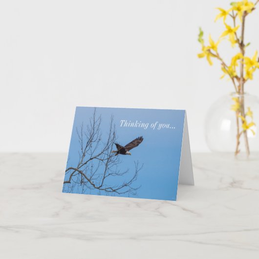 Eagle in vlucht denking van uw Kaart (Gele Bloem)
