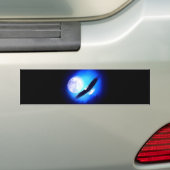 Eagle in vlucht en volle maan bumpersticker (Op auto)