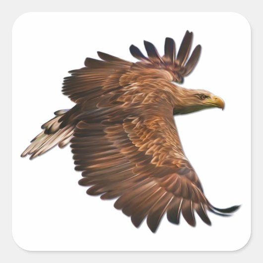 Eagle in vlucht set Square Stickers (Voorkant)