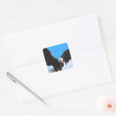 Eagle in vlucht vierkante sticker (Envelop)