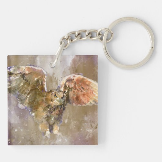 Eagle in waterverf sleutelhanger (Achterkant)