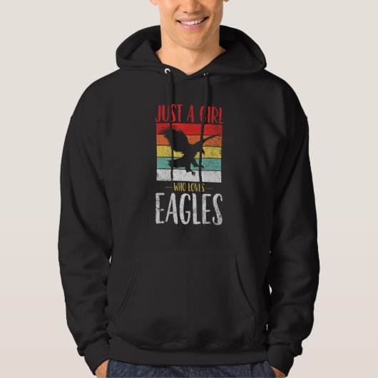 Eagle is gewoon een meisje dat van Eagles Retro  h Hoodie (Voorkant)