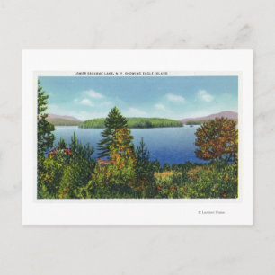 Eagle Island en Lower Saranac Lake Uitzicht Briefkaart