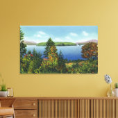 Eagle Island en Lower Saranac Lake Uitzicht Canvas Afdruk (Insitu (Woonkamer))