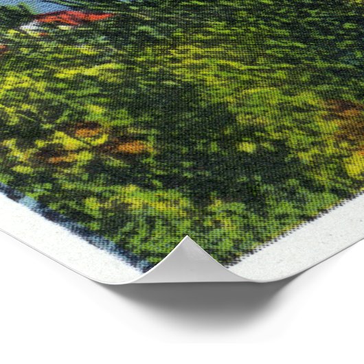 Eagle Island en Lower Saranac Lake Uitzicht Poster (Hoek)