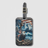 Eagle kijken over winter wonderland bagagelabel (Voorkant (verticaal))