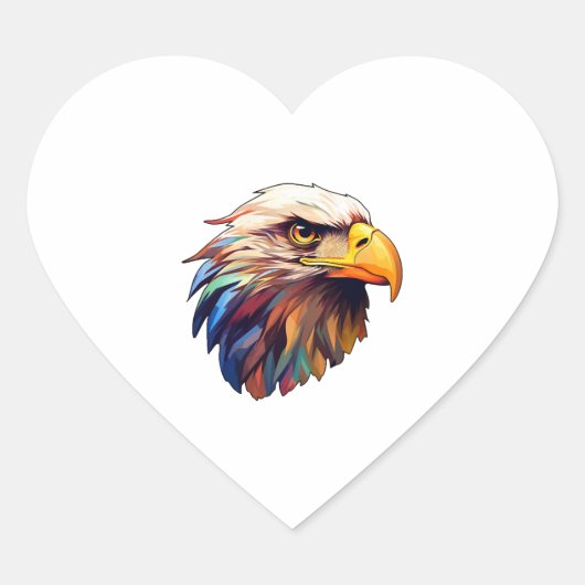 Eagle kop hart sticker (Voorkant)
