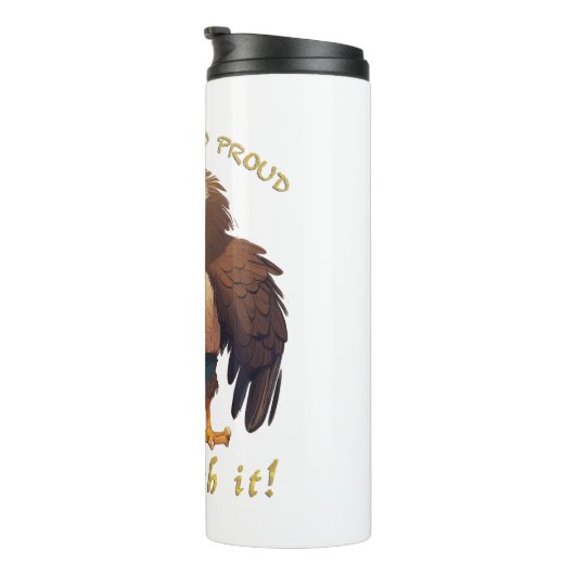 Eagle Koppig Deal Met Het Schattig Schattig Grappi Thermosbeker (Geroteerd rechts)