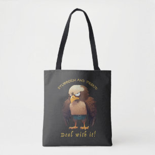 Eagle Koppig Deal Met Het Schattig Schattig Grappi Tote Bag