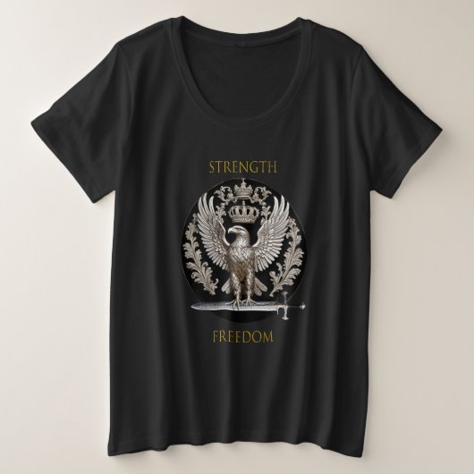 Eagle kracht en vrijheid grote maat t-shirt (Design voorkant)