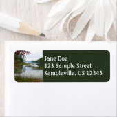 Eagle Lake en Red Maple Leaves II Etiket (Insitu)