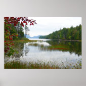 Eagle Lake en Red Maple Leaves II Poster (Voorkant)