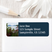 Eagle Lake en rode esdoornbladeren Etiket (Insitu)