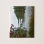 Eagle Lake en rode esdoornbladeren II Legpuzzel (Verticaal)