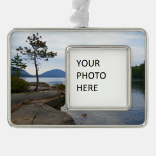 Eagle Lake in Acadia National Park Verzilverd Omlijst Ornament