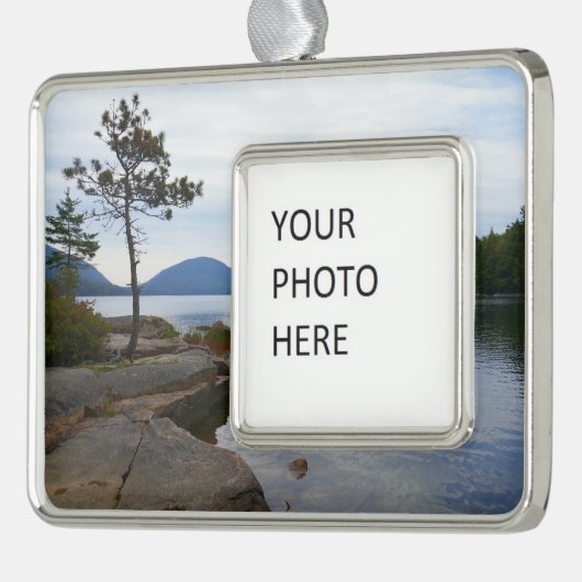Eagle Lake in het Nationaal Park Acadia Verzilverd Omlijst Ornament (Links)