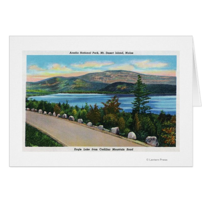 Eagle Lake Uitzicht van Cadillac Mt Road (Voorkant Horizontaal)