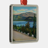 Eagle Lake Uitzicht van Cadillac Mt Road Metalen Ornament (Rechts)