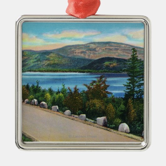Eagle Lake Uitzicht van Cadillac Mt Road Metalen Ornament (Voorkant)