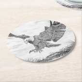 Eagle Landing Ronde Kartonnen Onderzetter (Gebogen)