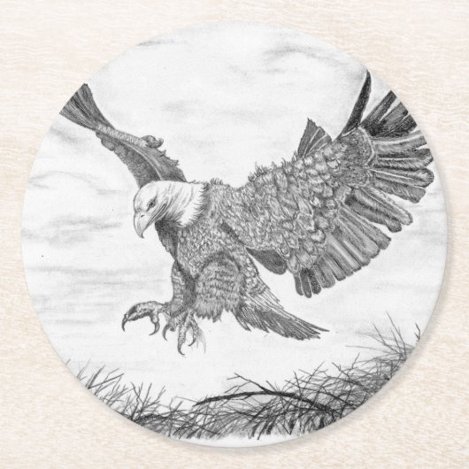 Eagle Landing Ronde Kartonnen Onderzetter (Voorkant)