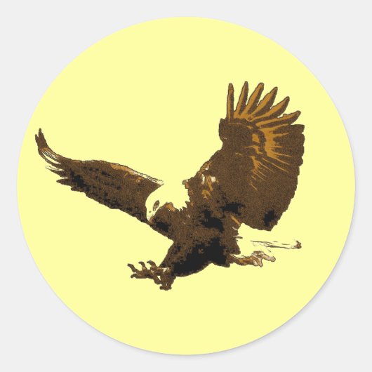 Eagle Landing Ronde Sticker (Voorkant)