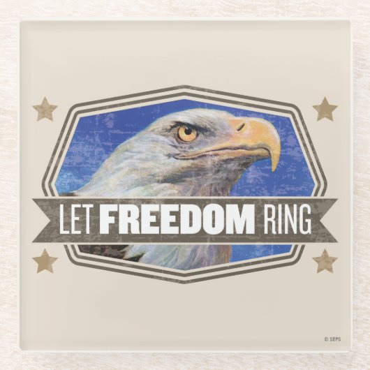 Eagle-Let Freedom Ring Glazen Onderzetter (Voorkant)