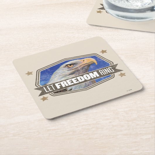 Eagle-Let Freedom Ring Kartonnen Onderzetters (Schuin)