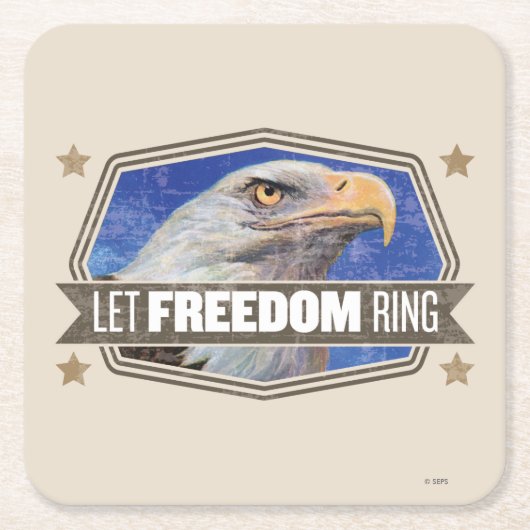 Eagle-Let Freedom Ring Kartonnen Onderzetters (Voorkant)
