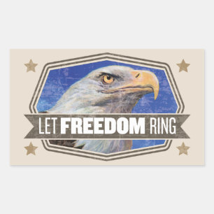 Eagle-Let Freedom Ring Rechthoekige Sticker