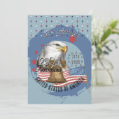 Eagle & Liberty Bell US 250th Anniversary Blue Kaart (Staand voorkant)