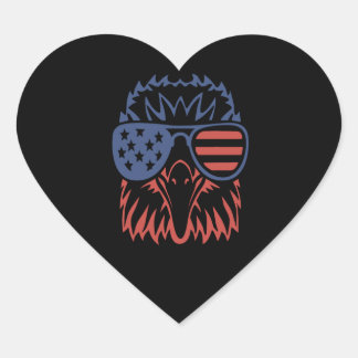 Eagle Lover Gift | Eagle American Flag Independenc Hart Sticker
