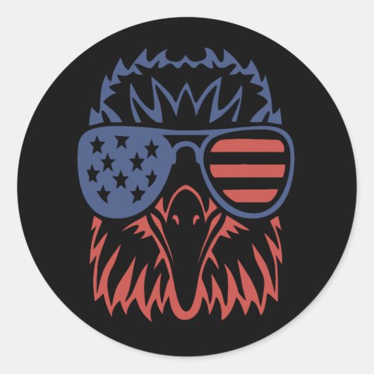 Eagle Lover Gift | Eagle American Flag Independenc Ronde Sticker (Voorkant)