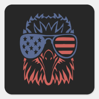 Eagle Lover Gift | Eagle American Flag Independenc Vierkante Sticker