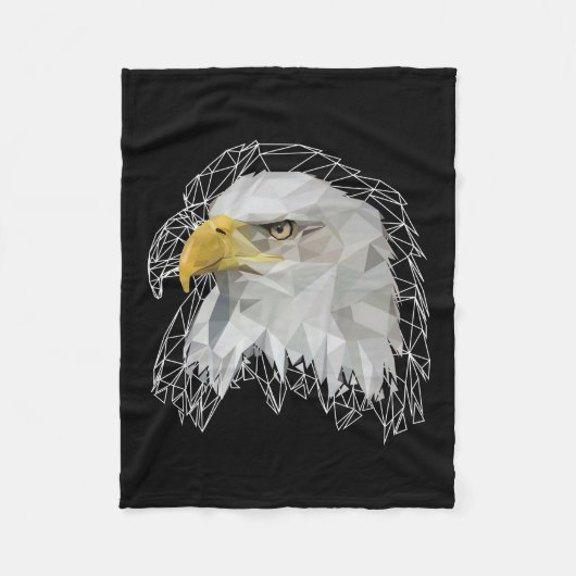 Eagle Lowpoly Fleece Deken (Voorkant)