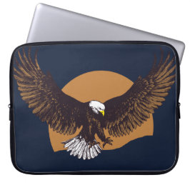 Eagle maan pen en inkttekening laptop sleeve