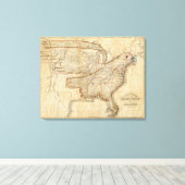 Eagle Map of the United States Canvas Afdruk (Insitu (Houten vloer))