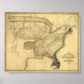 Eagle Map of the United States Poster (Voorkant)