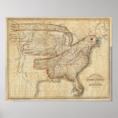 Eagle Map of the United States Poster (Voorkant)