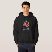 Eagle Merica 4 juli Amerikaanse vlag Hoodie (Voorkant volledig)
