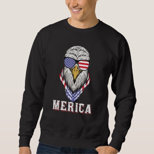 eagle merica 4 juli patriottische adelaar 4 ju trui (Voorkant)