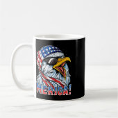 Eagle Merica T Shirt 4 juli Merica Mannen jongens  Koffiemok (Links)