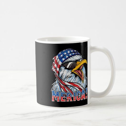 Eagle Merica T Shirt 4 juli Merica Mannen jongens  Koffiemok (Rechts)