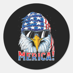 Eagle Merica T-shirt 4 juli Merica mannen jongens Ronde Sticker