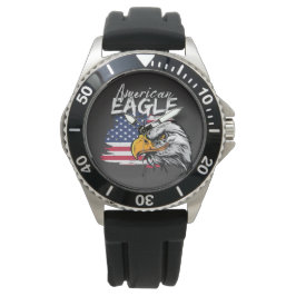 Eagle met Amerikaanse vlag Horloge