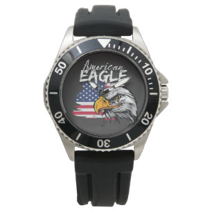 Eagle met Amerikaanse vlag Horloge