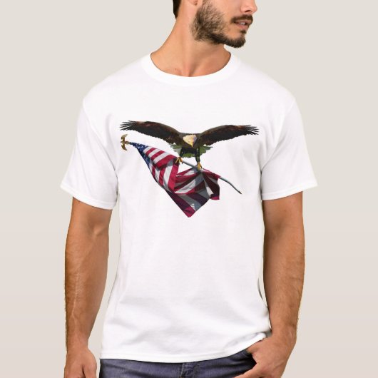Eagle met Amerikaanse vlag T-shirt (Voorkant)