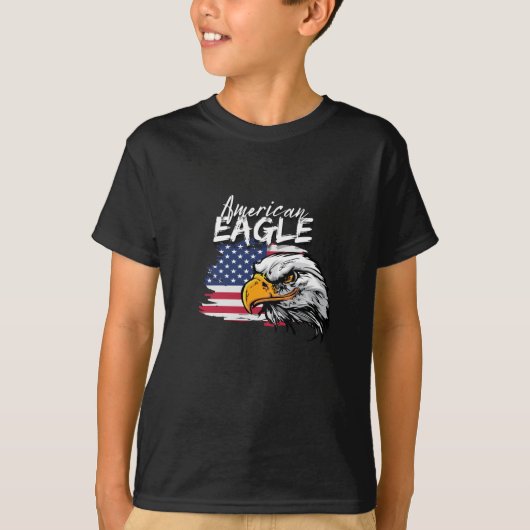 Eagle met Amerikaanse vlag T-shirt (Voorkant)
